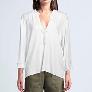 Majestic Filatures Soft Gray V-Neck Women’s  T-Shirt